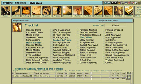 This layout lets you keep track of all the tasks that get done related to any Project.