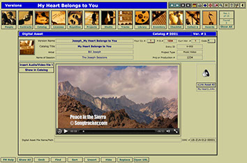 This layout provides a place where you can store/reference each version of each song/video in your Catalog and play the back.